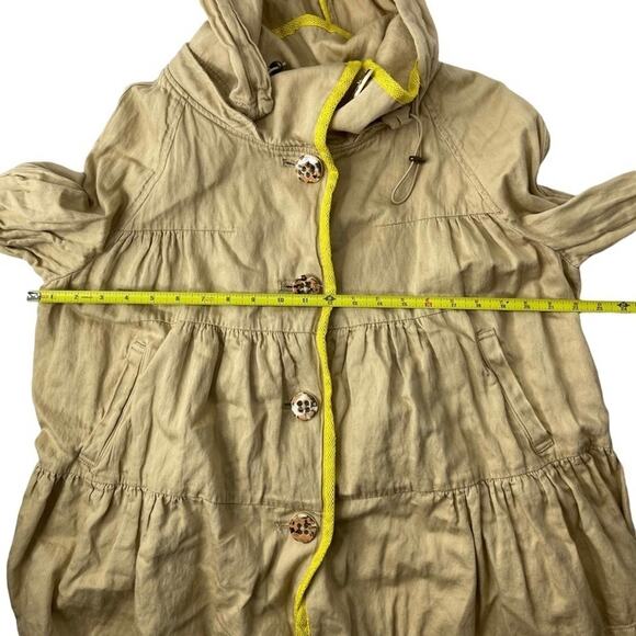 Anthro Hei Hei Khaki Tiered Swing Trench Coat womens medium - Picture 13 of 13